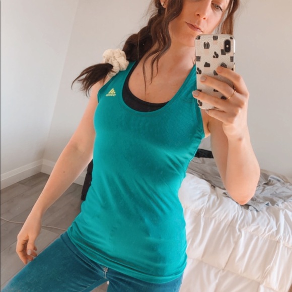 Turquoise Adidas Workout Tank - Picture 2 of 8